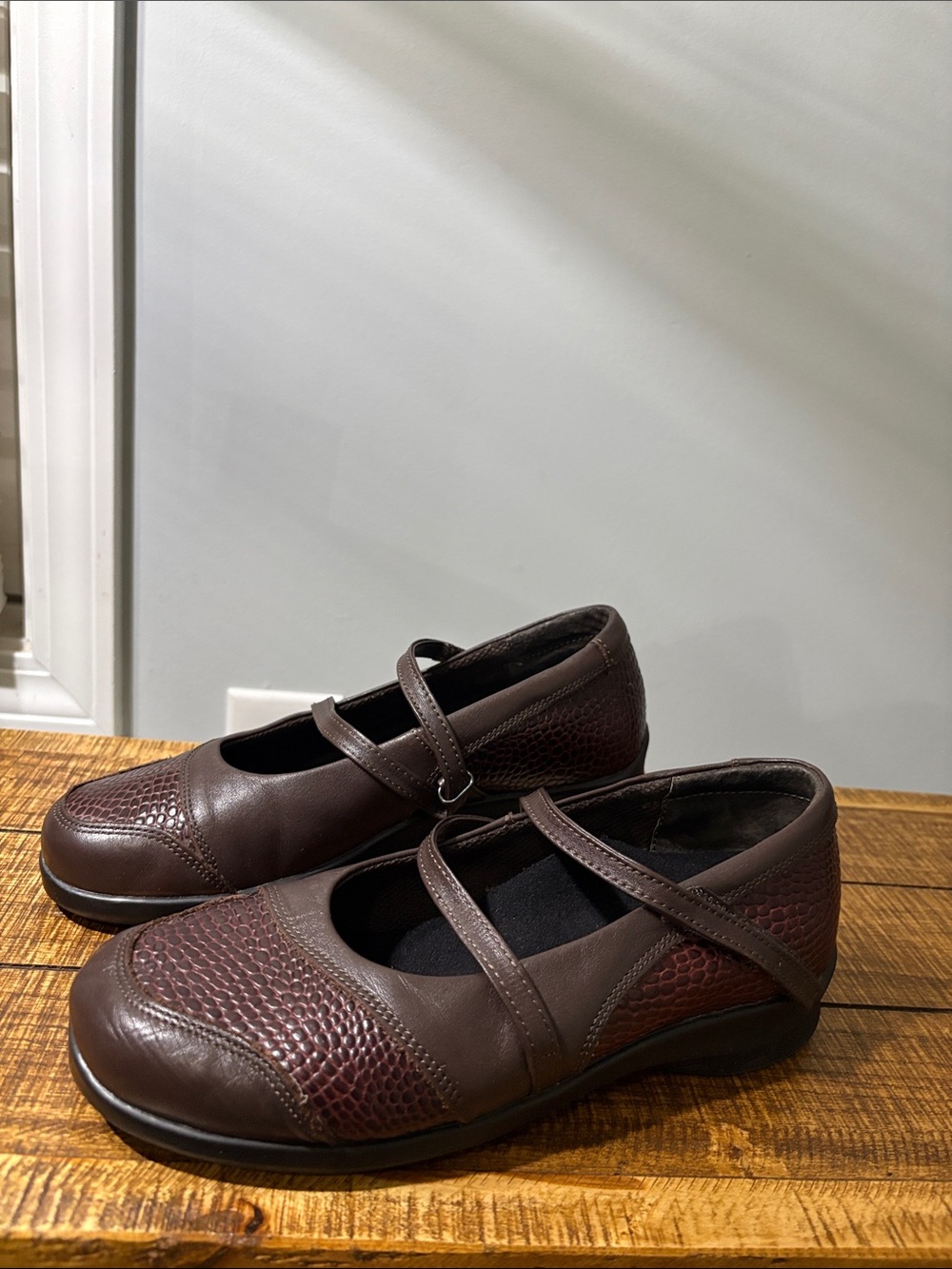 Aetrex Berries Brown Two-Tone Mary Jane Flats